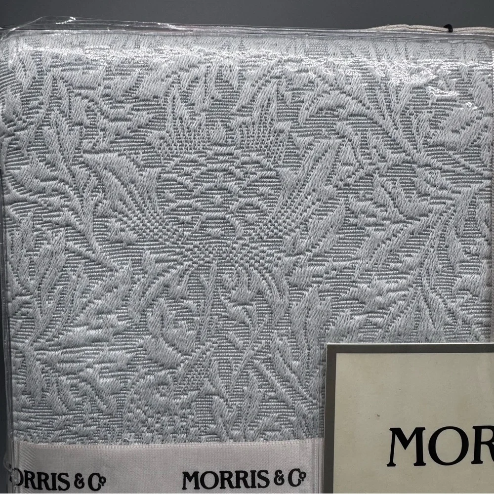NEW 3 Pc William Morris & Co Bird and Anemone Light Blue King Duvet Set Textured